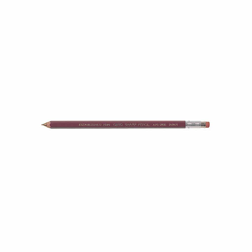 Wooden Mechanical Pencil with Eraser 0.5 MM Deep Red   at Boston General Store