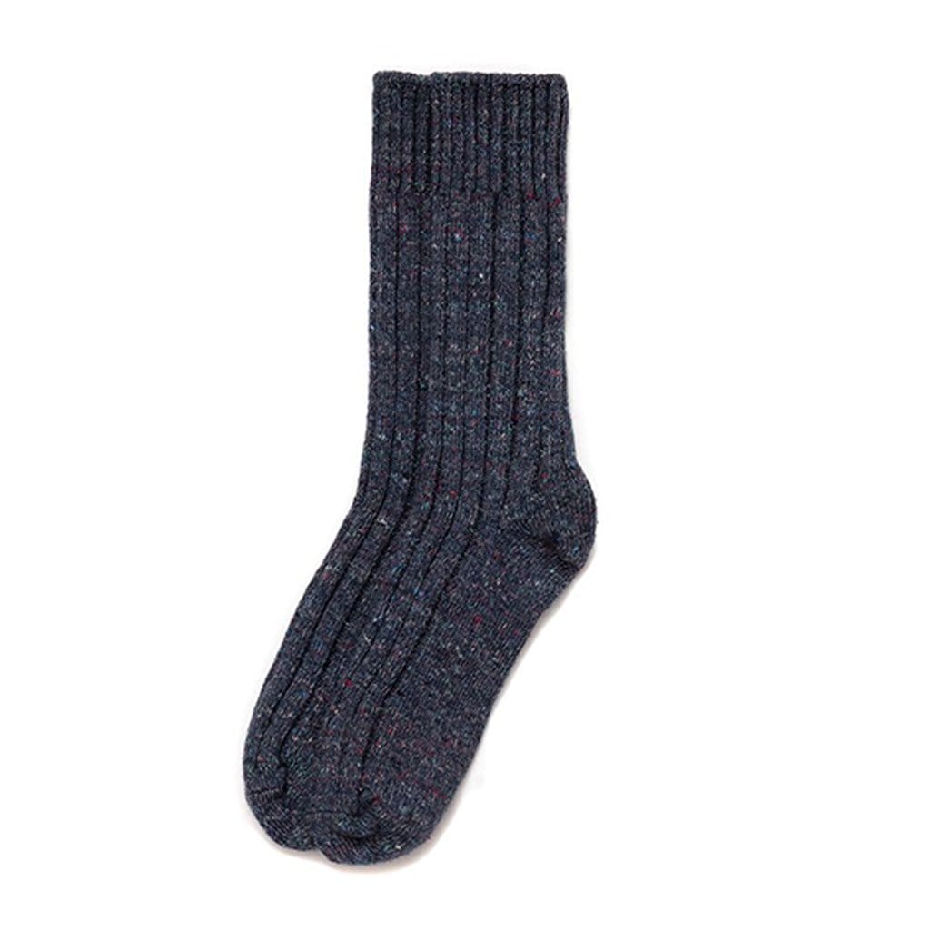 Women's Wool Flecked Boot Socks Denim   at Boston General Store